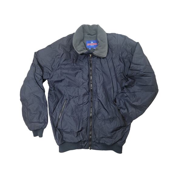 Spiewak Men's Navy Blue Nylon Soft Shell Fleece Lined Jacket- Size Medium (Tall) - Picture 1 of 11